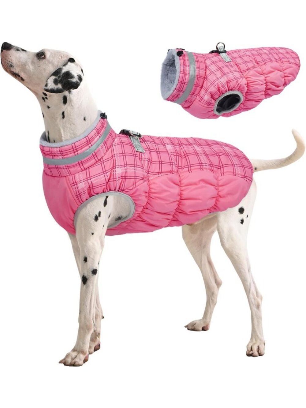 Cozy Fleece Winter Coat for Large Dogs with Built-in Harness - Warm & Stylish